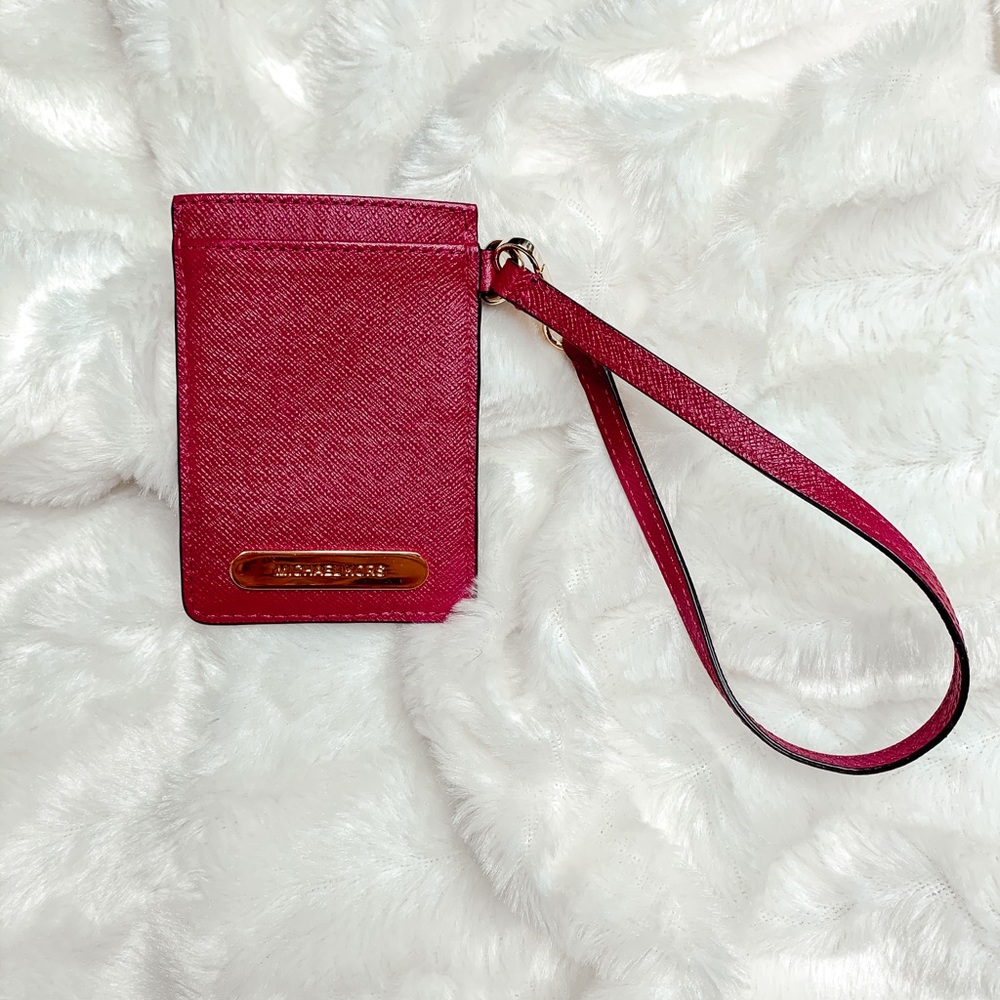 Michael Kors Saffiano Leather ID Card Wristlet EUC - Picture 1 of 3